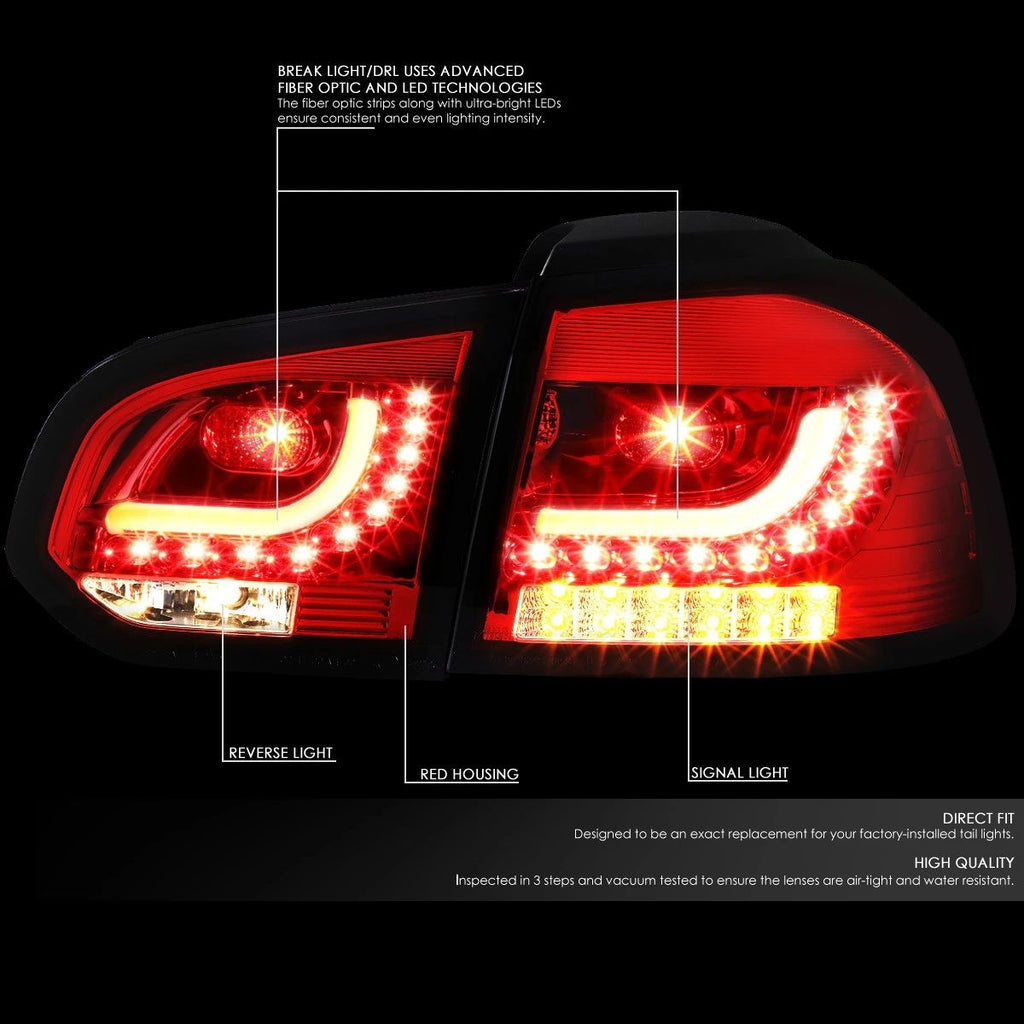 Fanali Posteriori LED SK-Import Cromati Lente Rossa Volkswagen Golf Mk7 - foto 2