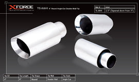 Terminali di scarico XFORCE 2.5 uscita 4 taglio obliquo acciaio inox 304 - TS-AW4-63