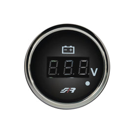 Manometro Voltmetro 52mm elettrico Chrome rim line