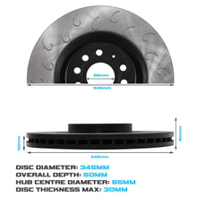 Dischi Freno Anteriori Ondulati 345mm Volkswagen Golf MK5 MK6 GTI VR6 R32 R 06-14 - foto 3