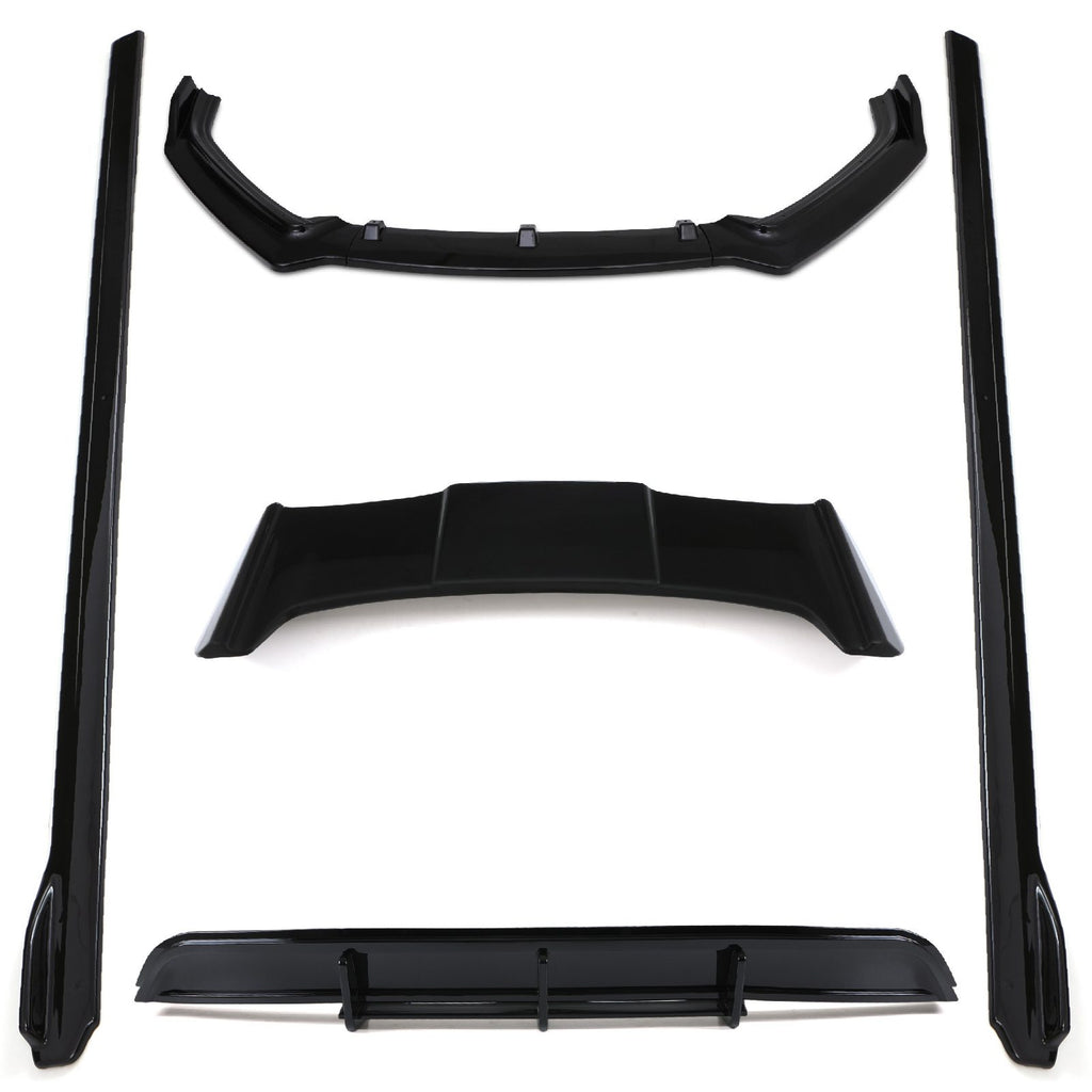 Kit Aero Completo con Alettone Maggiorato Nero Lucido VW Polo MK5 6C 14-18 - foto 2