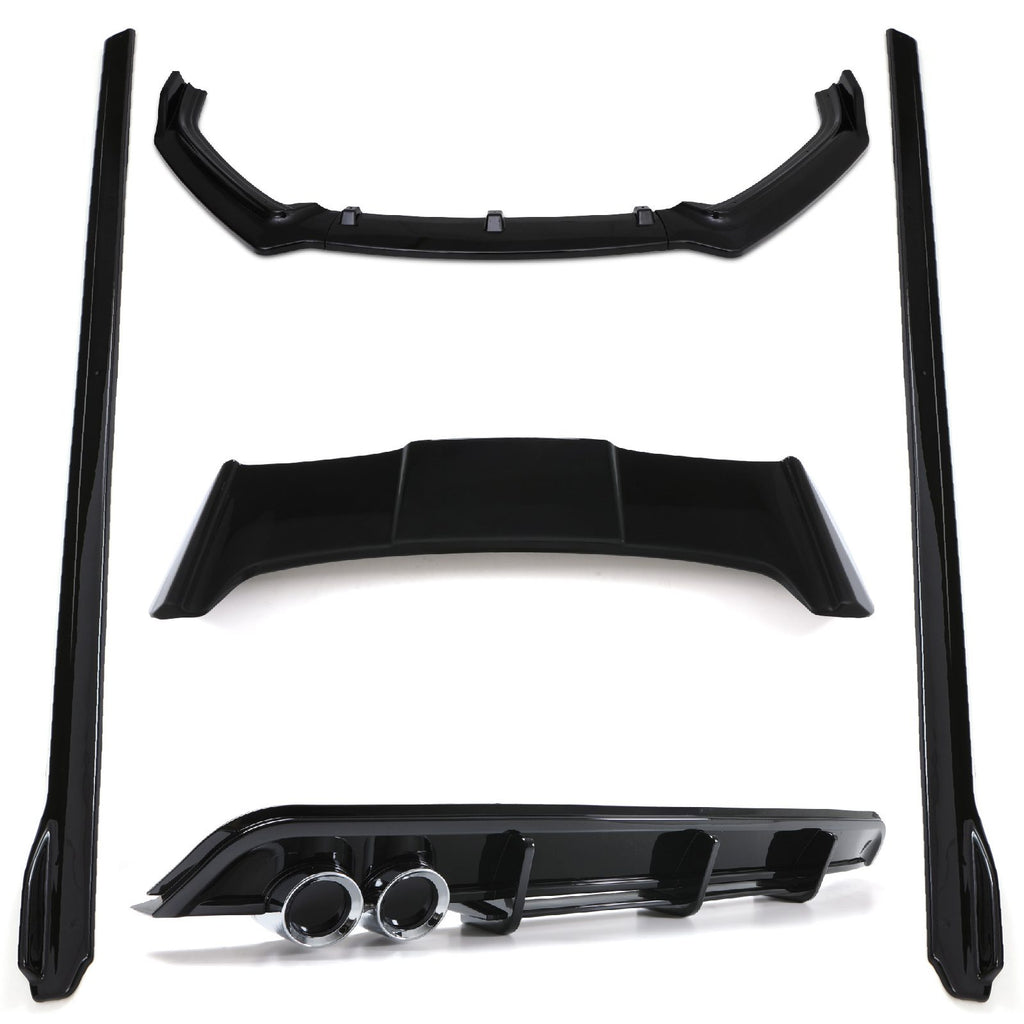 Kit Aero Completo con Doppio Diffusore e Alettone Maggiorato VW Polo MK5 6C 14-18 - foto 2