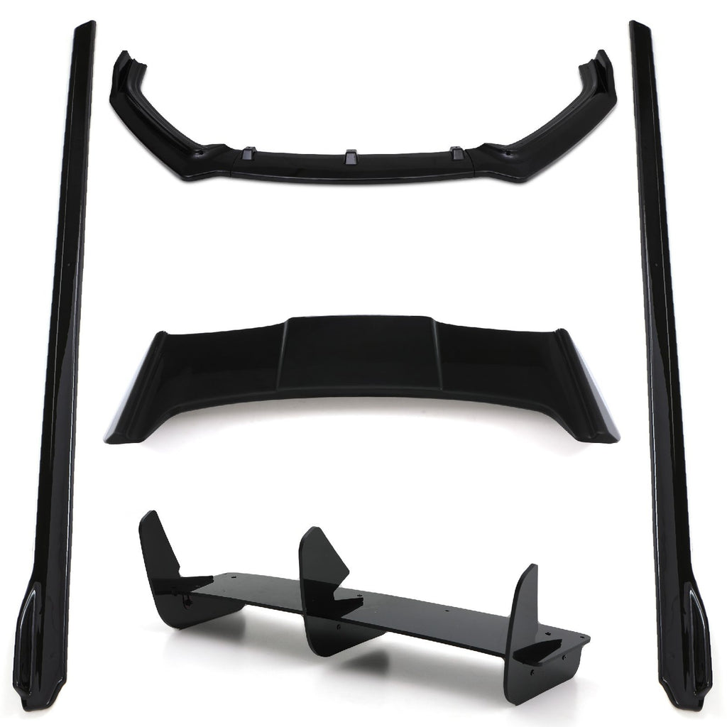 Kit Aero Completo con Alettone Maggiorato Nero Lucido VW Polo MK5 6C GTI 14-18 - foto 2