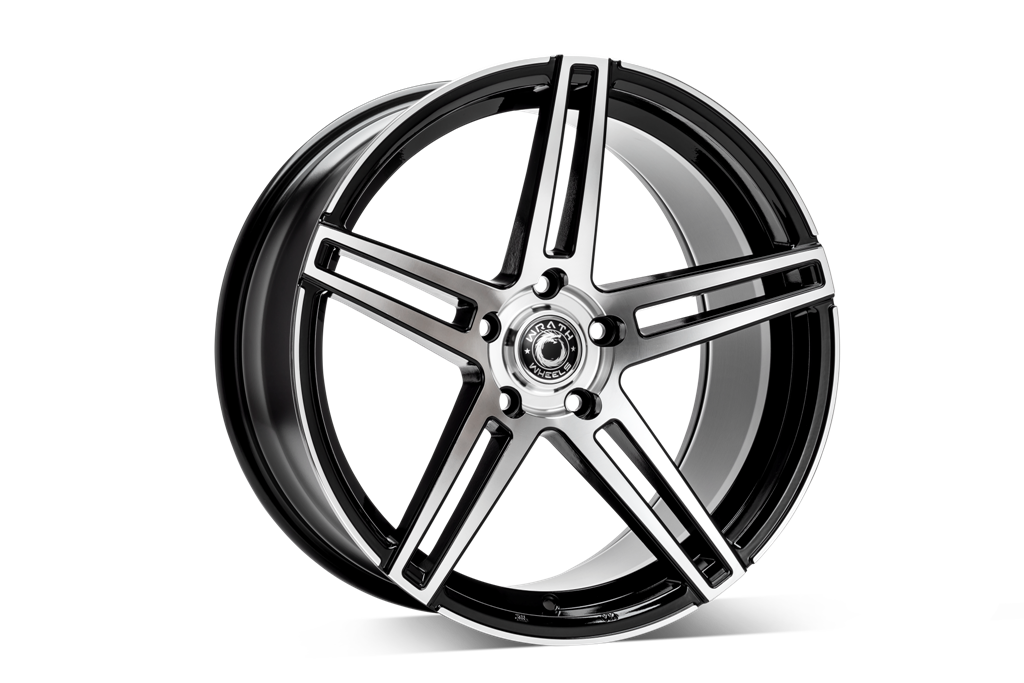 Cerchio in Lega WRATH Wheels WF1 19x9.5 ET40 5x112 GLOSS BLACK POLISHED FACE