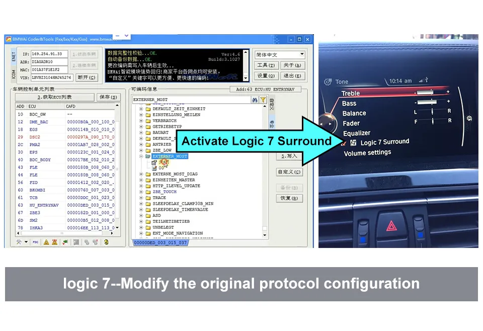 Decoder audio DSP BMW MOST Ethernet 4