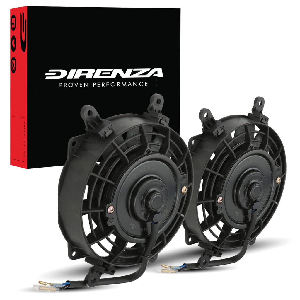 Coppia di Ventole 7" a Pale Diritte 12V 80W Universali con Accessori di Montaggio