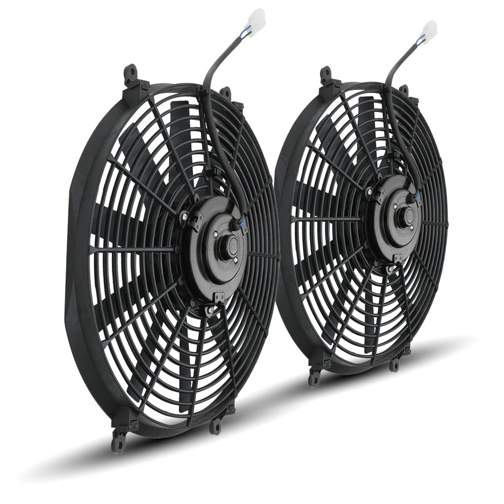 Coppia di Ventole 14" a Pale Diritte 12V 80W Universali con Accessori di Montaggio - foto 8