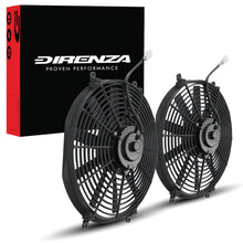 Coppia di Ventole 14" a Pale Diritte 12V 80W Universali con Accessori di Montaggio