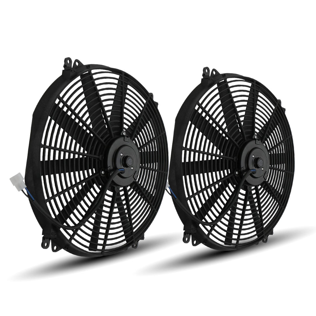 Coppia di Ventole 16" a Pale Diritte 12V 80W Universali con Accessori di Montaggio - foto 3
