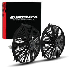Coppia di Ventole 16" a Pale Diritte 12V 80W Universali con Accessori di Montaggio