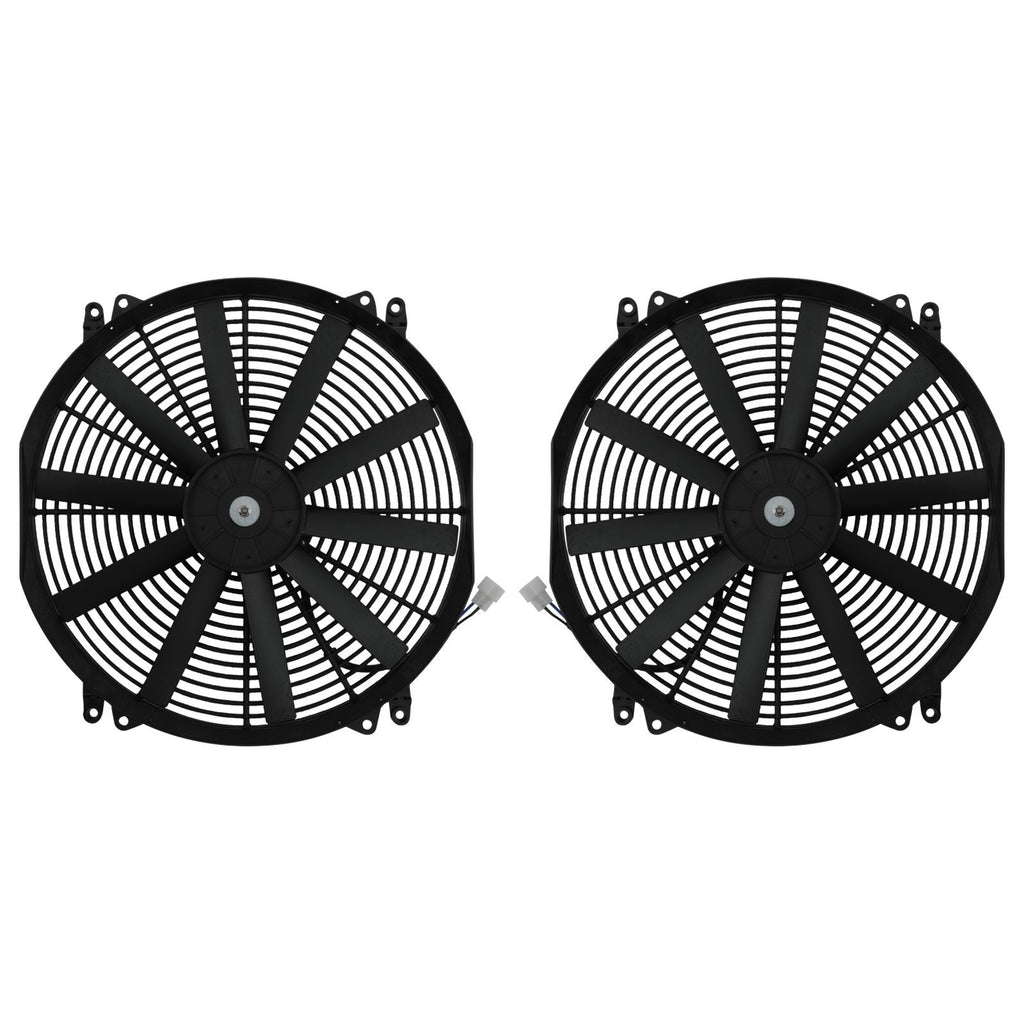 Coppia di Ventole 16" a Pale Diritte 12V 80W Universali con Accessori di Montaggio - foto 5