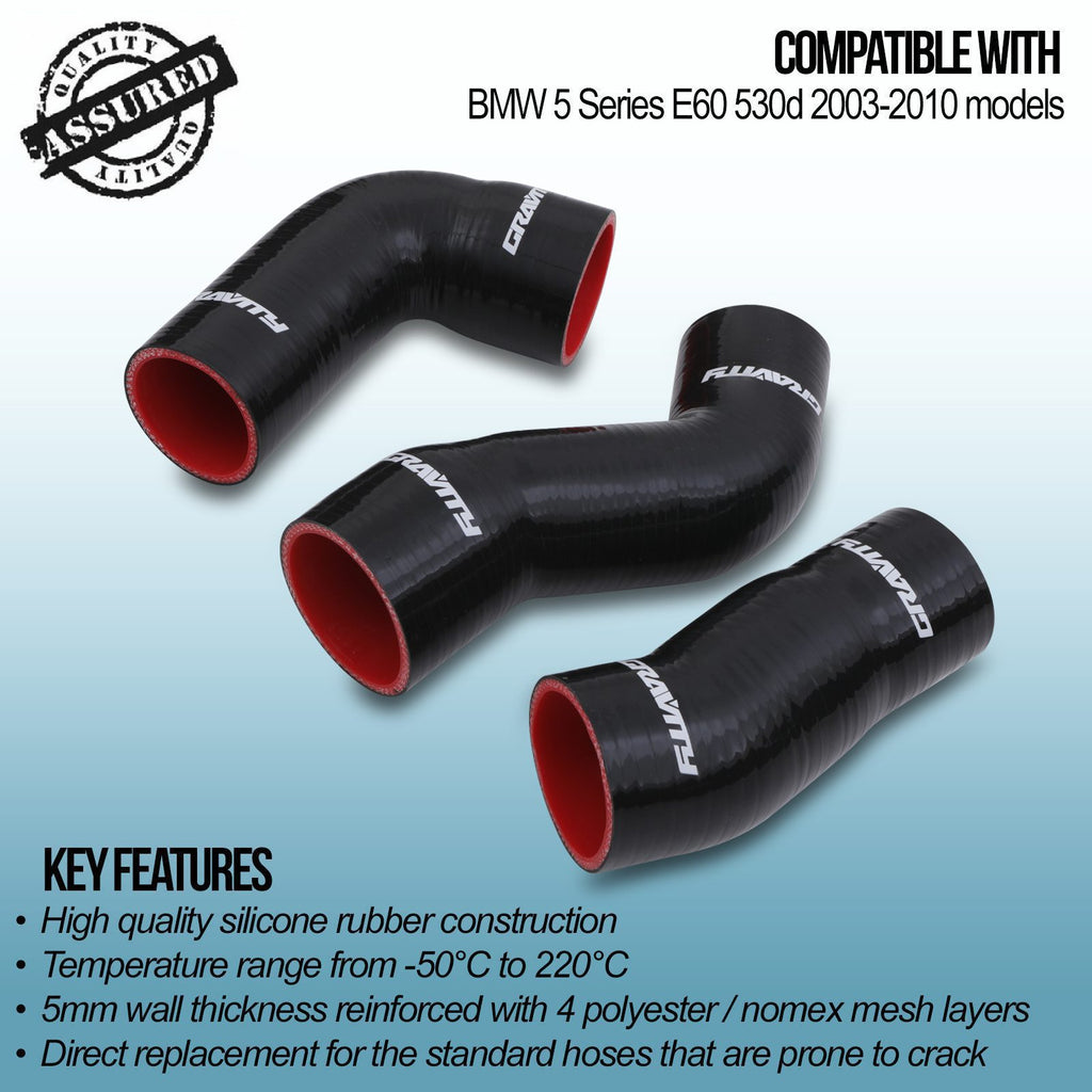 Kit Tubi di Aspirazione in Silicone BMW Serie 5 E60 530d 3.0 Turbodiesel 03-10 - foto 3