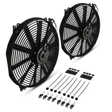 Coppia di Ventole 16" a Pale Diritte 12V 80W Universali