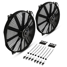 Coppia di Ventole 16" a Pale Diritte 12V 80W Universali