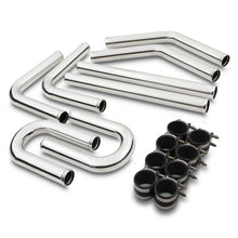 Kit Tubi Rigidi in Alluminio Lucido 3" per Intercooler Universale - Silicone Nero - foto 2