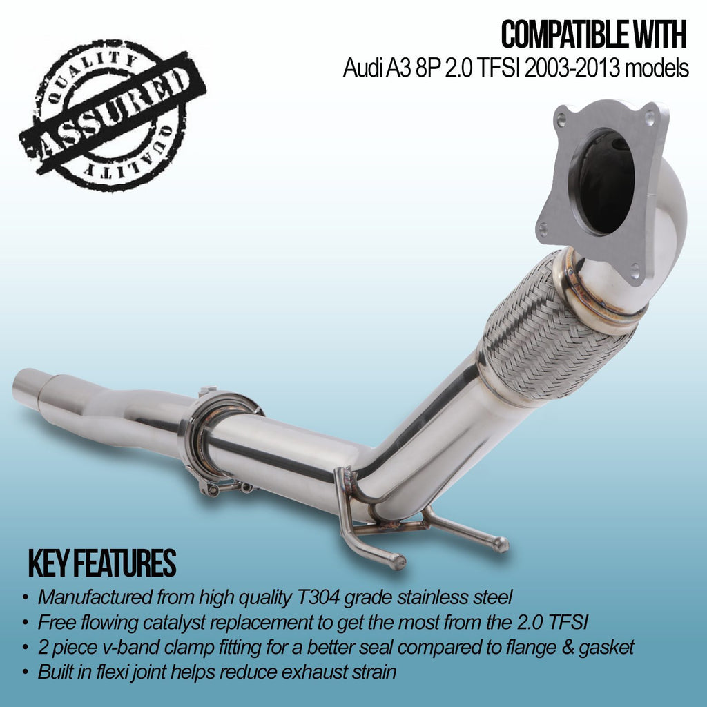 Downpipe Decat 3" Audi A3 8P 2.0 TFSI 03-13