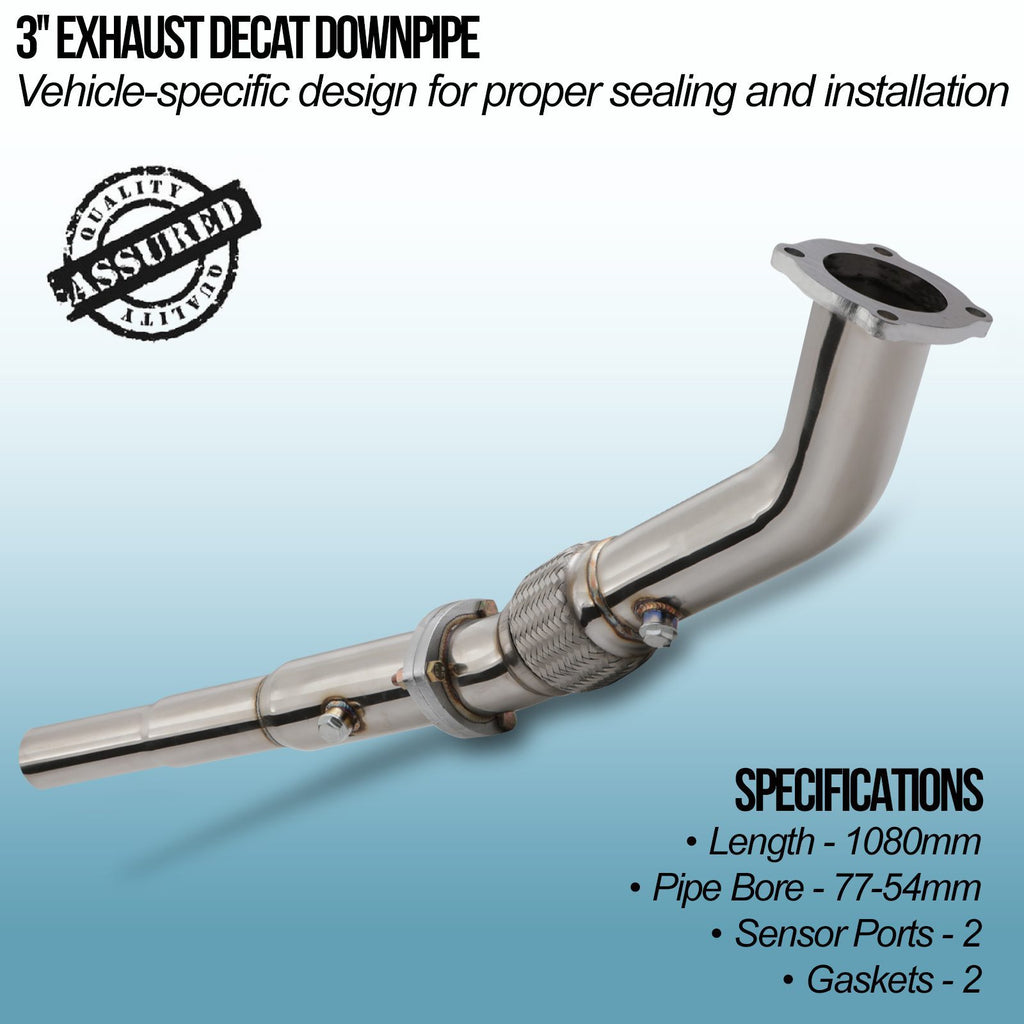 Downpipe Decat 3" VW Golf MK4 / Bora / Audi A3 8L / TT 8N / Skoda Octavia 1U / Seat Leon 1M 1.8T 00-04 - foto 2
