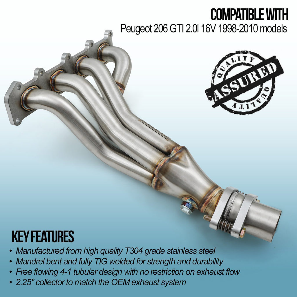 Collettore di Scarico 4-1 Peugeot 206 GTI 2.0 16V 98-10
