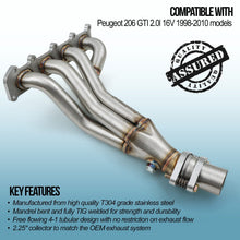 Collettore di Scarico 4-1 Peugeot 206 GTI 2.0 16V 98-10