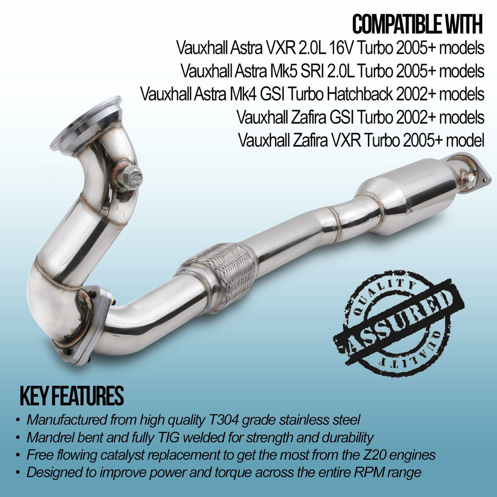 Downpipe Precat e Decat 2.5" Opel Astra G / H MK4 MK5 / Zafira A / B GSI SRI VXR 2.0T 16V 02-10