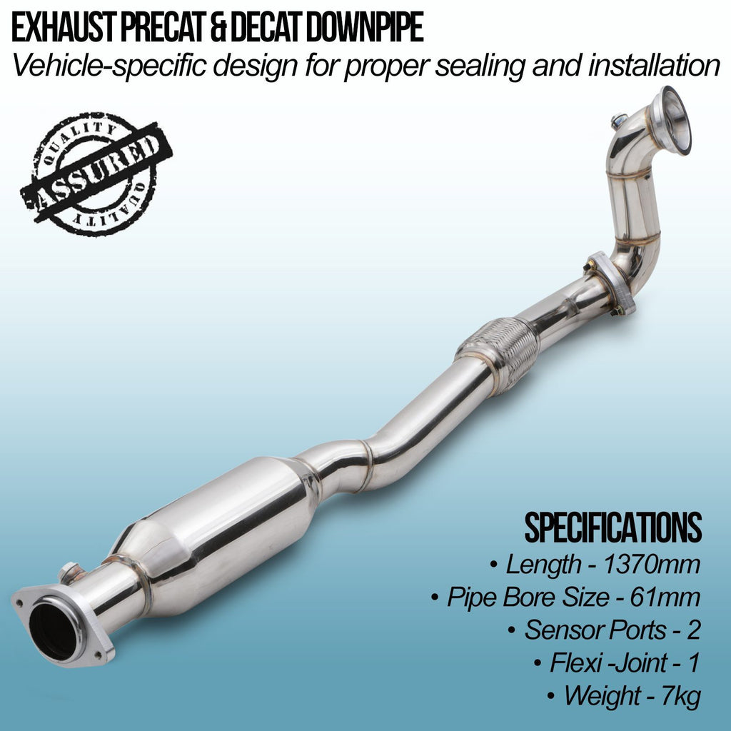 Downpipe Precat e Decat 2.5" Opel Astra G / H MK4 MK5 / Zafira A / B GSI SRI VXR 2.0T 16V 02-10