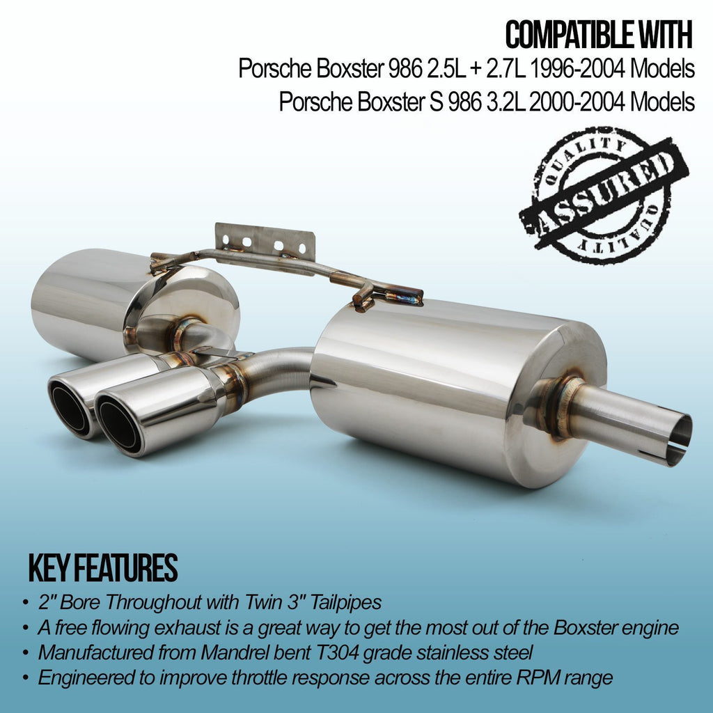 Terminale di Scarico Posteriore Porsche Boxster S 986 2.5 2.7 3.2 96-04