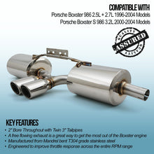 Terminale di Scarico Posteriore Porsche Boxster S 986 2.5 2.7 3.2 96-04
