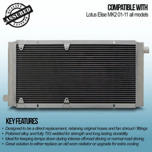 Radiatore Alluminio Maggiorato Lotus Elise Mk2 S2 01-11 - foto 3