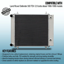 Radiatore Maggiorato 60mm Land Rover Defender 300TDI 94-98 - foto 3