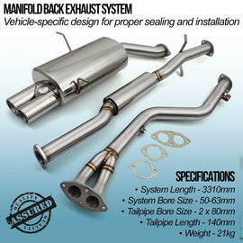 Sistema di Scarico dopo Collettore BMW Serie 3 E46 316 / 318 4 Cilindri 01-06