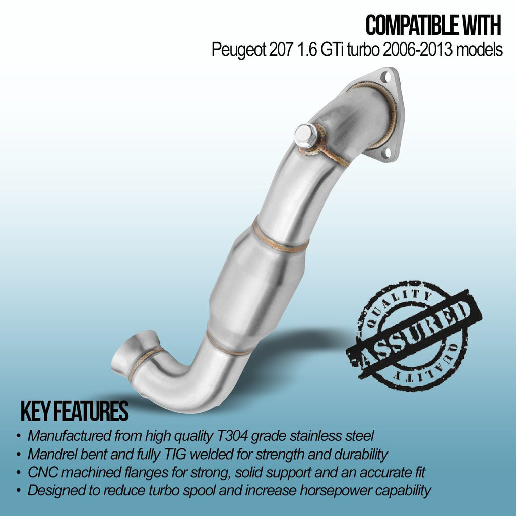 Downpipe con Cat Sportivo 200 Celle 2.5" Peugeot 207 GTI 1.6 Turbo 06-13