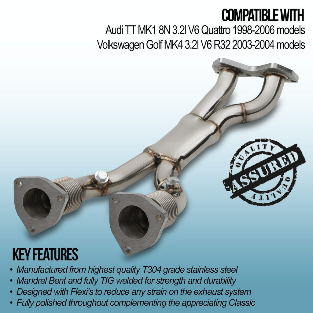 Downpipe con Giunto Flessibile 2.5" Audi TT 8N MK1 3.2 VR6 Quattro 98-06 - foto 3