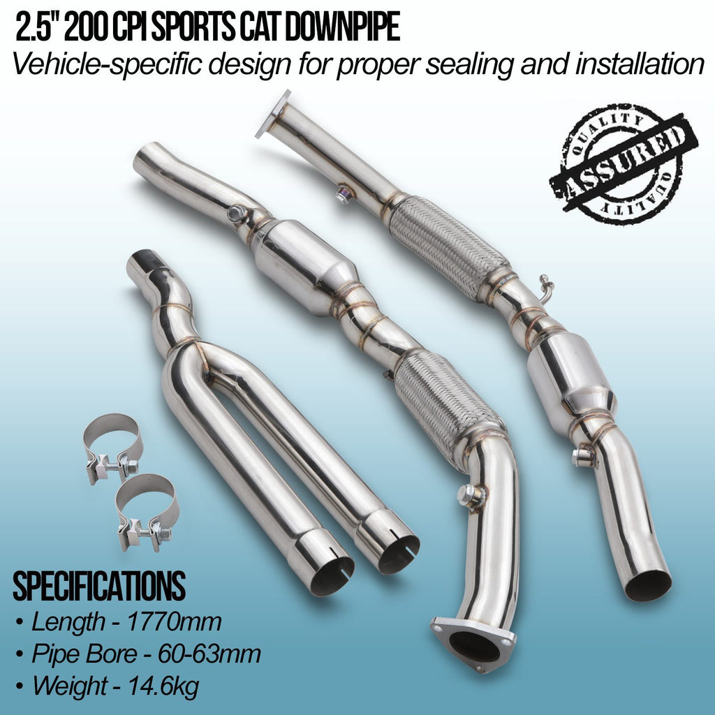 Downpipe Catalizzato Sportivo 200 Celle 2.5" VW Golf MK5 R32 3.2 05-09 - foto 2