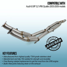 Downpipe Decat 2.5" Volkswagen Golf MK5 R32 3.2 VR6 05-08