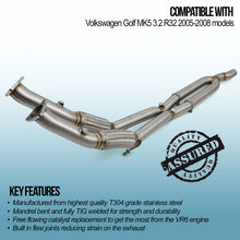 Downpipe Decat 2.5" Audi A3 8P 3.2 VR6 Quattro 03-09