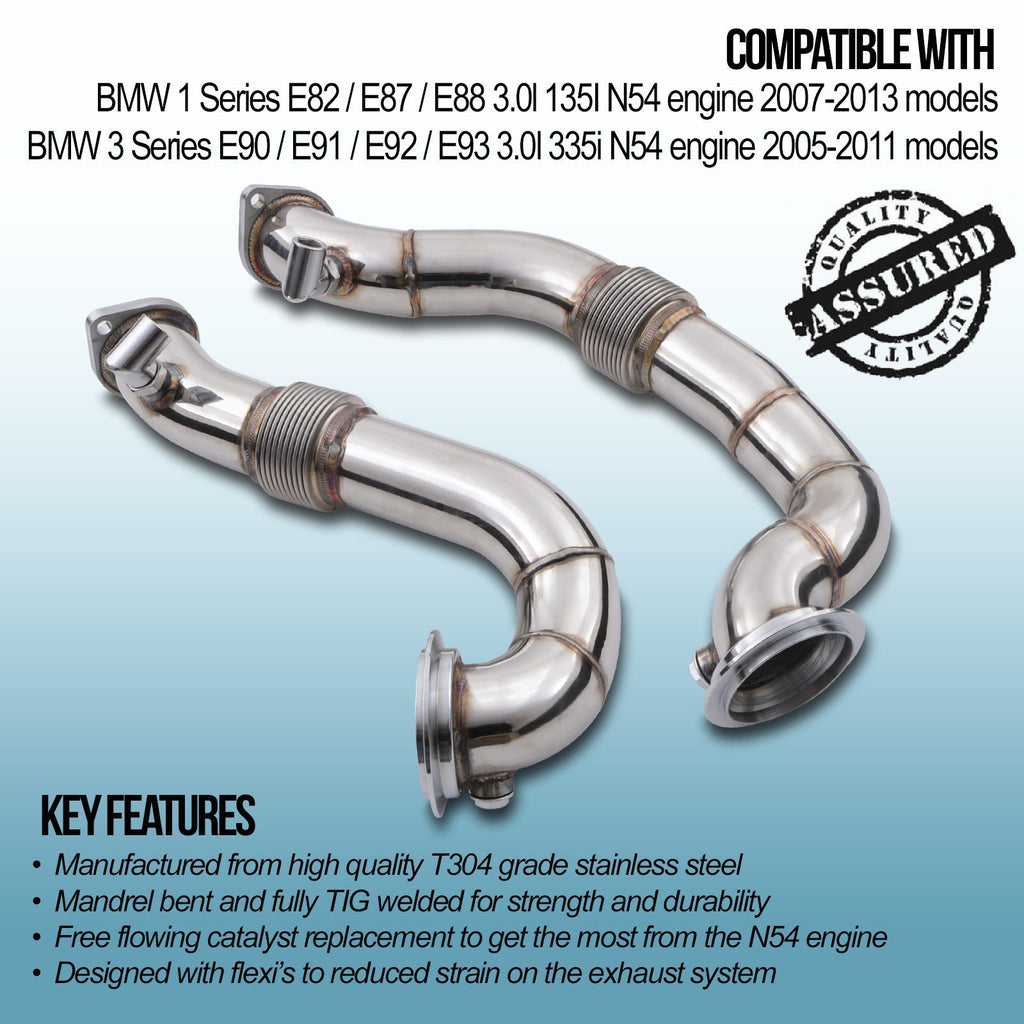 Downpipe Decat 2.5" BMW Serie 1/3 E82 E87 E88 E90 E91 E92 E93 N54 3.0 05-13 - foto 3