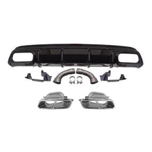 Diffusore stile A45 con cromato terminali per A design Paraurti posteriore on Mercedes Classe A W176 2013-2015, Nero