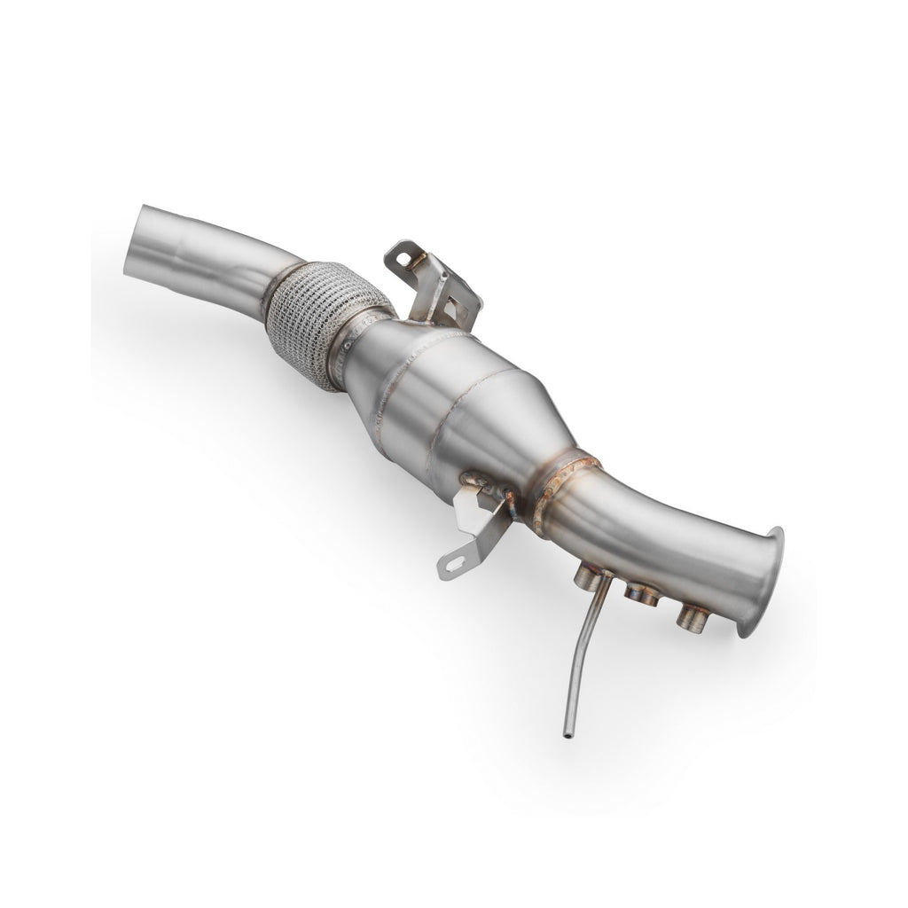 Downpipe con silenziatore per BMW Serie 5 518d 520d 525d: raccordo da 61 mm verso il tratto centrale dello scarico
