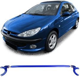 Regolabile alluminio Barra duomi blu per anteriore per Peugeot 206 + CC SW 98-08