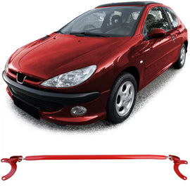 Regolabile alluminio Barra duomi rosso per anteriore per Peugeot 206 + CC SW 98-08