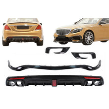 Carica l'immagine nel visualizzatore di Gallery, Aero Body kit paraurti Lip e aria diffusore per Mercedes Classe S W222 S63 S65 (2013-06.2017)