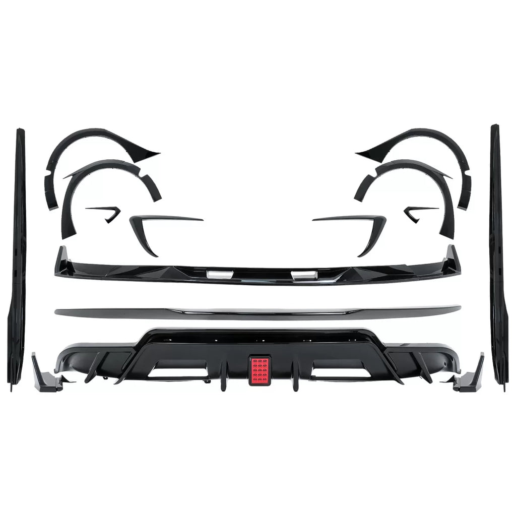 Aero Body kit estensione per Tesla modello 3 (2017-2022) paraurti Lip aria diffusore e passaruota Nero lucido