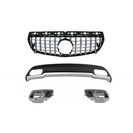 Aria diffusore con Terminali di scarico e GT-R Panamericana griglia per Mercedes Classe A W176 (2012-08.2018) Sport Pack