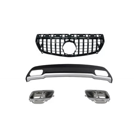 Aria diffusore con Terminali di scarico e GT-R Panamericana griglia tutti nero per Mercedes Classe A W176 (2012-08.2015)