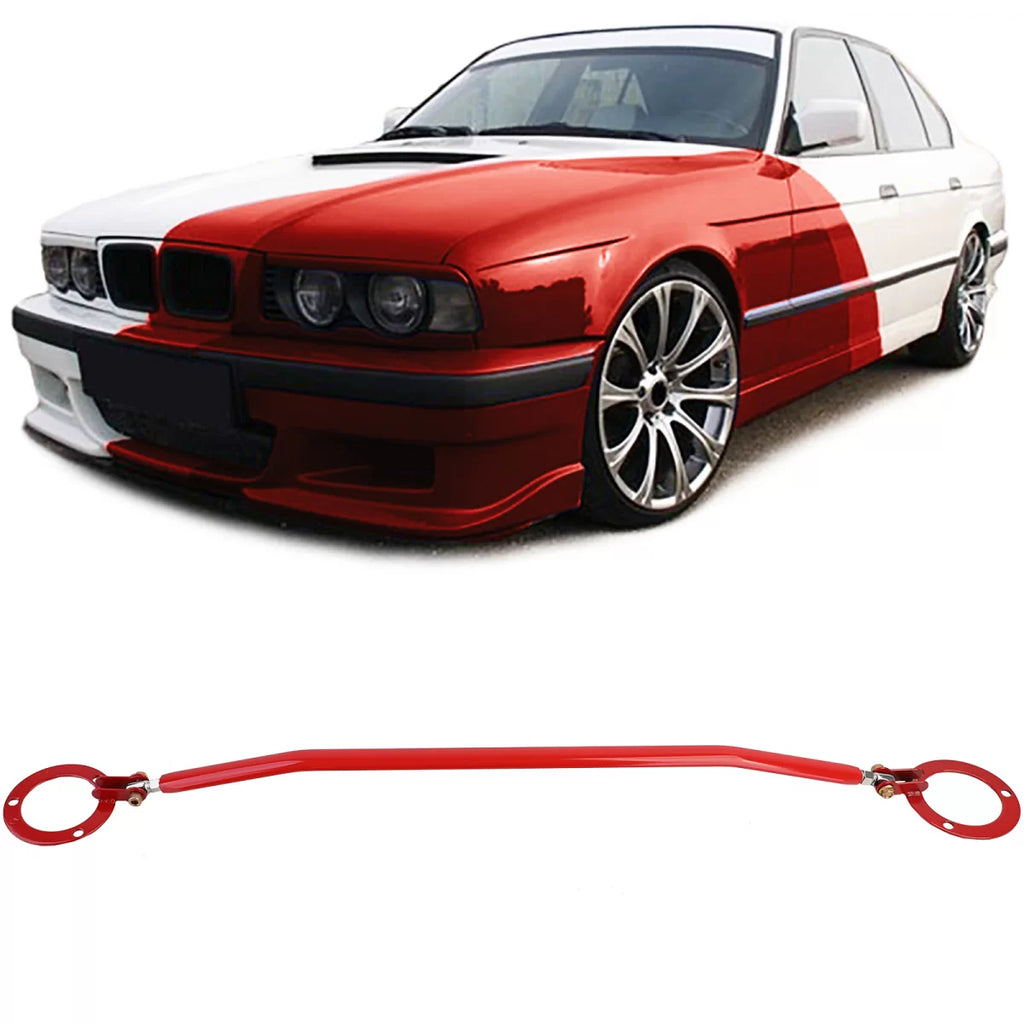 Alluminio Barra duomi rosso anteriore regolabile per Serie 5 BMW E34 520i 525i 89-96
