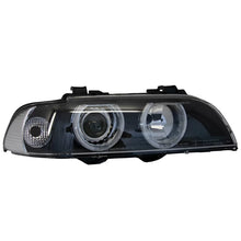 Carica l'immagine nel visualizzatore di Gallery, Angel Eyes fari anteriori per BMW Serie 5 E39 (1996-2003) restyling design nero Chrom Edition