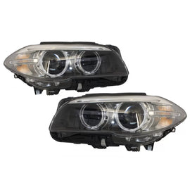 Angel Eyes fari anteriori LED Bi-xenon per BMW Serie 5 F10 F11 (2011-2013) LCI stile nero