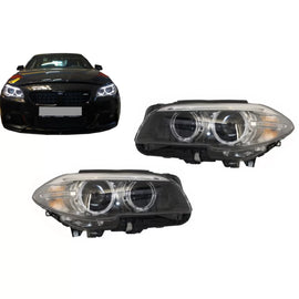 Angel Eyes fari anteriori LED Bi-xenon per BMW Serie 5 F10 F11 (2011-2013) LCI stile nero