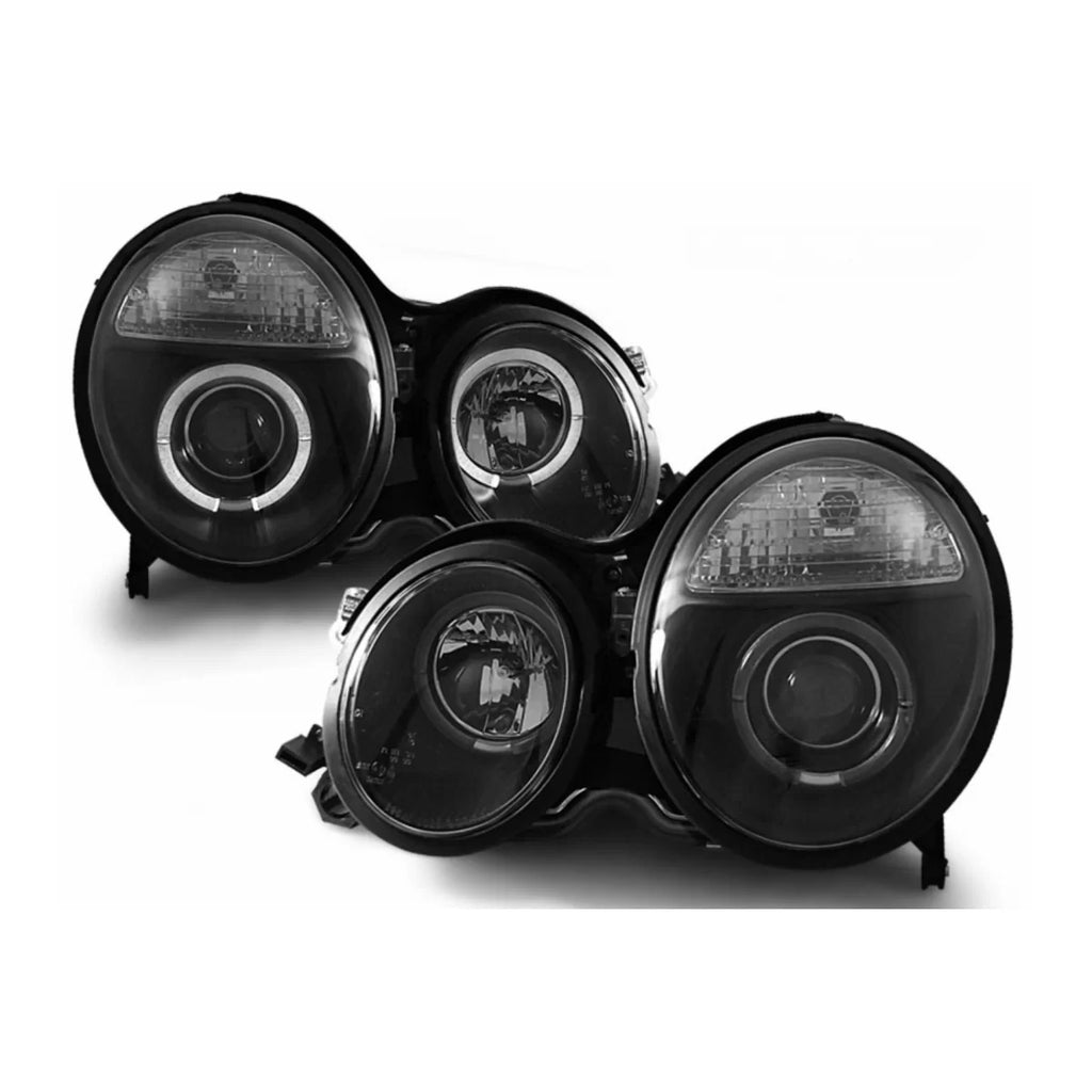 Angel Eyes fari anteriori per Mercedes Classe E W210 S210 (06.1999-2002) nero
