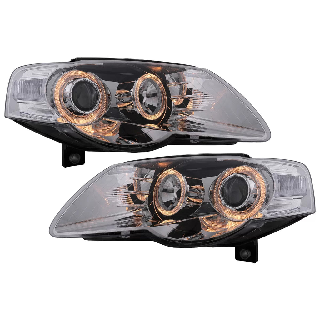 Angel Eyes fari anteriori per VW Passat B6 3C (03.2005-2010) cromato LHD o RHD